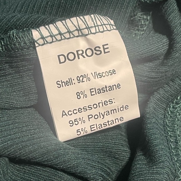 Dorose XL Forest Green Blouse Prairie Cottagecore Mesh Sleeve Earthy Top - Picture 6 of 6